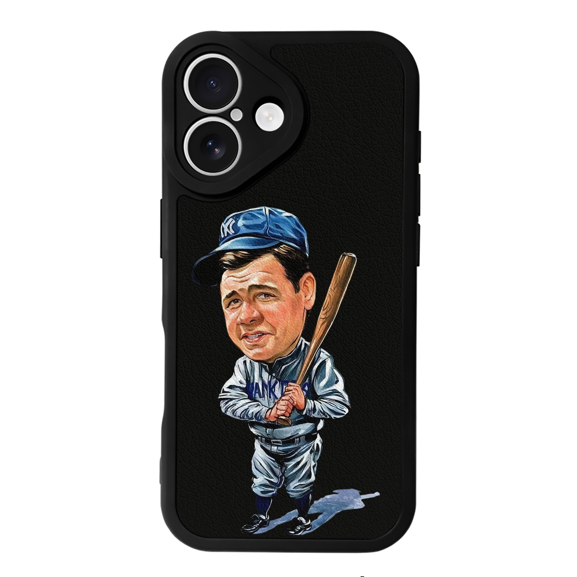 Babe Ruth 14 IPhone 16 Silicone Leather Case – UV Print, Lambskin Texture – Perfect Fit, Wireless Charging Compatible, Scratch Resistant, Precise Cutouts – Stylish Protection For IPhone 16